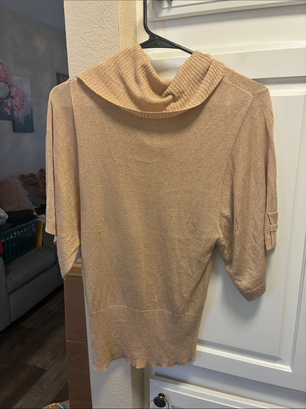 3 for $15 🦋🦋 XOXO vintage gold Cowl Neck bat wing sleeve top